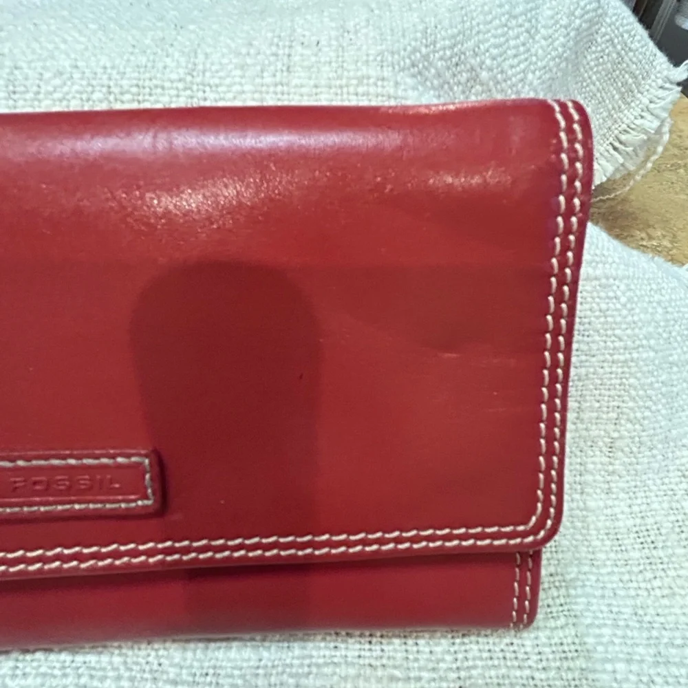 Vintage Fossil Red Leather Travel Jewelry Organizer - Picture 4 of 12